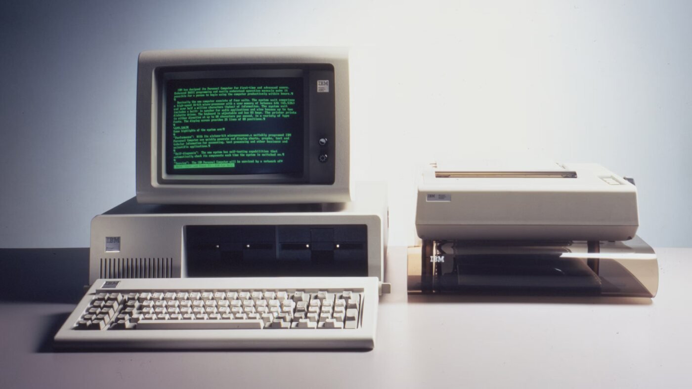 The 1981 IBM 5150 Personal Computer &mdash; the model that ushered in the PC era; ADAQ bought its first IBM PC in 1984