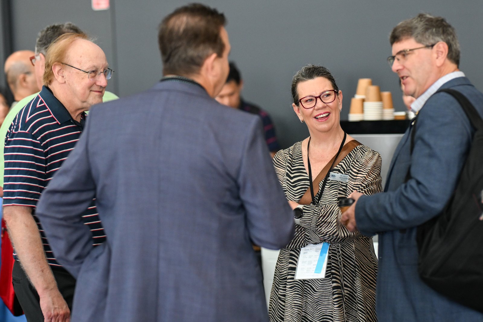 Dr Kelly Hennessy catching up with members between sessions