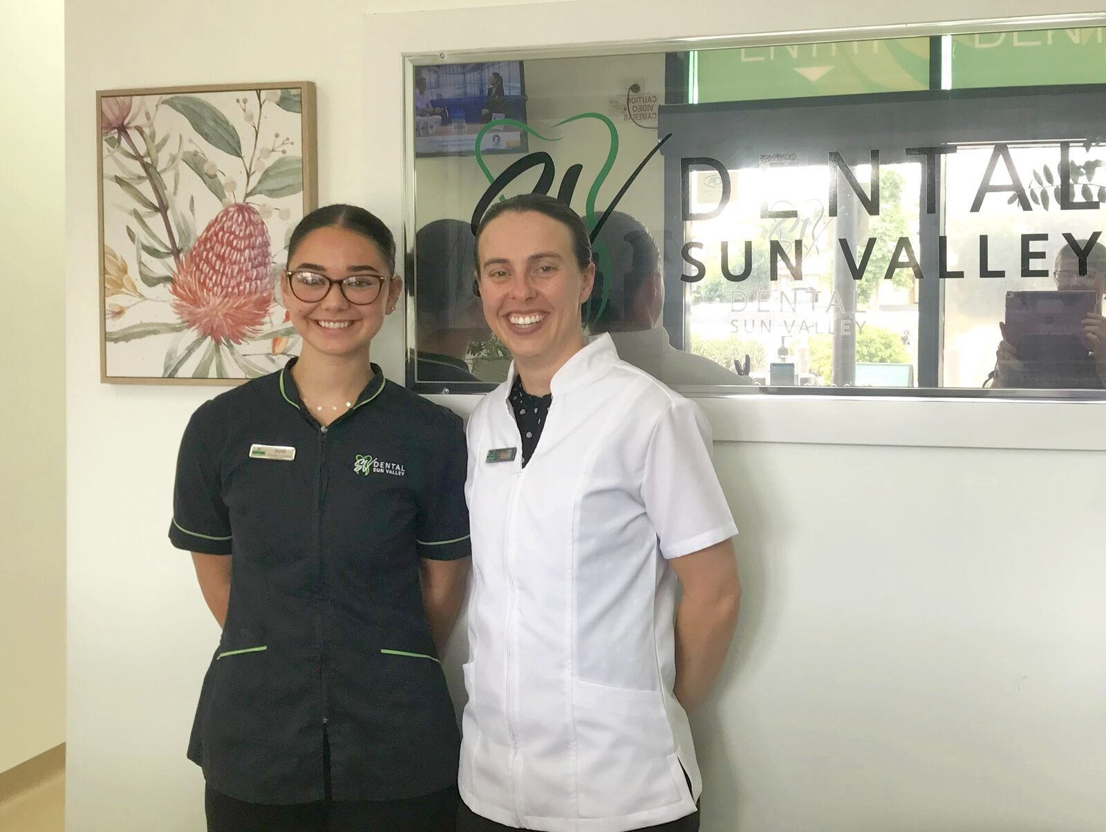 Dental assisting trainee with her supervisor at Dental Sun Valley